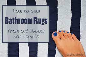 sew a bathroom rug from towels and