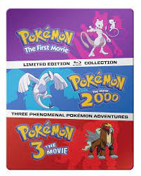 Amazon.com: Pokémon: The Movies 1-3 Steelbook Blu-ray Collection : Various,  Various: Movies & TV