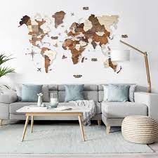 Map Led Wall Art Home Wall Decor Wooden