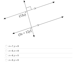 solve to find x and y in the diagram