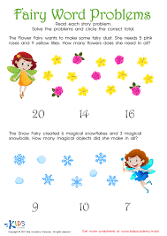 Fairy Word Problems Printable Free