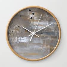 Silver And Gold Abstract Wall Clock By