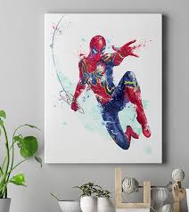 Spiderman Avengers Watercolor Print