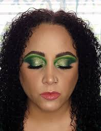 monochrome green cut crease face of the