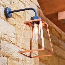 Outdoor Lantern Wall Lamp Frosted Glass