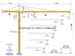 China 20t K50 50 Tc7050 Tower Crane Jib Length 70m Tip