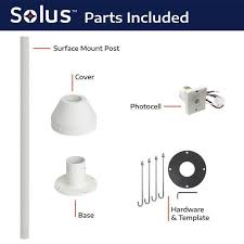 Solus 6 Ft White Outdoor Lamp Post