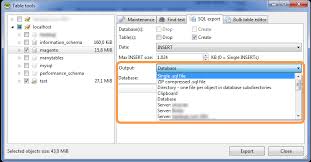 export as single sql or zip file are