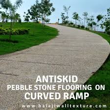 multicolor pebble stone flooring