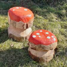 Mushroom Seats Outdoor Seating Logs
