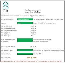 carpet area calculation