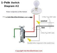 How to wire a single switch; Single Pole Switch Diagram 2