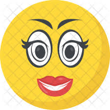 makeup emoticon icon in flat