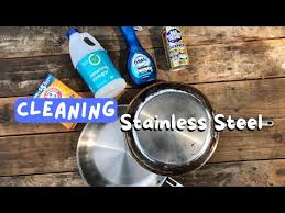 to clean a sticky stainless steel pan