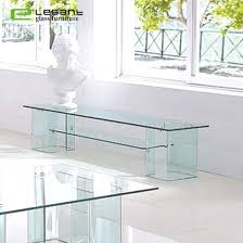 china new design clear glass tv stand
