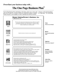 one page plan templates in ms word doc