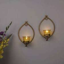 Iron wall sconce candle holder iron/glass candle holder with swirly design lines. T Light Candles Decorative Golden Eye Wall Sconce Candle Holder Ebay