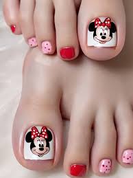215 minnie mouse toe nail designs and