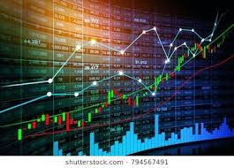 Stock Market Or Forex Trading Graph With Candlestick Chart