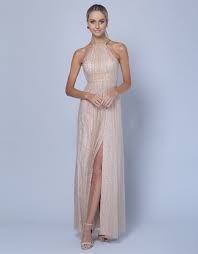 Lavender High Neck Glitter Gown High Low Skirt B35d08 Hl
