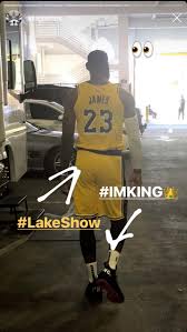 Preorders for new lakers lebron james jerseys were robust enough on sunday night to give retailer fanatics one of its top 10 sales days in terms of nba gear sold, a spokesman for james will wear no. Lebron James Shows Off His Lakers Uniform For The First Time Pics Entertainment Tonight