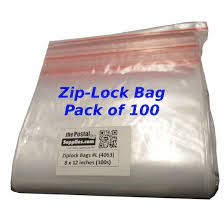 ziplock clear bag l 8x12 pack of 100