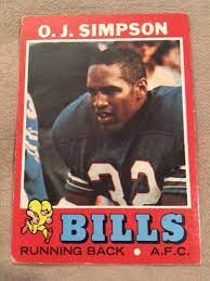 Buffalo bills, topps football, trading cards! O J Simpson 1971 Topps Football Card
