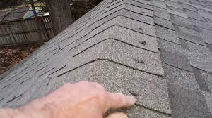 roof ridge cap with nail pops