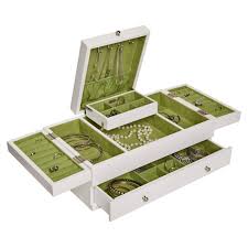 everly wooden triple lid jewelry box