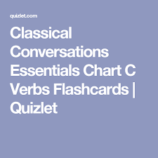 Classical Conversations Essentials Chart C Verbs Flashcards