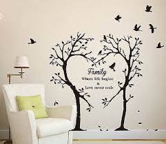 family love heart tree wall art sticker