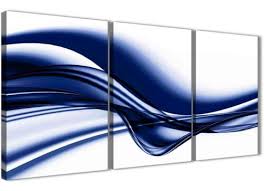Set Of 3 Blue Canvas Wall Art Prints Uk