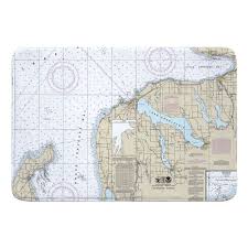 Nautical Chart Charlevoix Mi Bath Rug