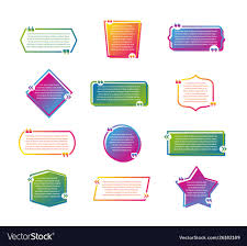 Set Colored Quotes Blank Template Creative