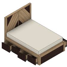 diy build plan queen bed with under