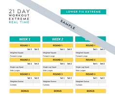 21 day fix extreme real time printable