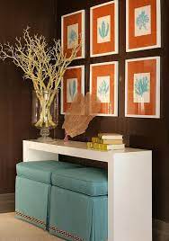 turquoise and orange decor becoration
