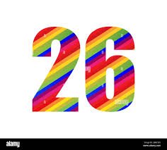 26 Number Rainbow Style Numeral Digit. Colorful Twenty Six Number Vector  Illustration Design Isolated on White Background Stock Photo - Alamy