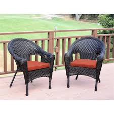 Jeco Wicker Patio Chair In Brown And