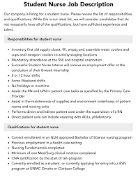 student nurse job description velvet jobs