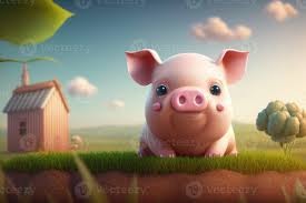 ai generated 3d piglet farm background