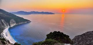 red bonito sunset sea beach greece
