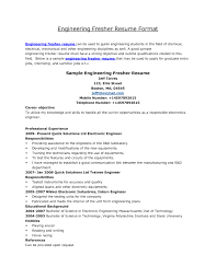       Resume Format For Freshers Sample Template Example of    