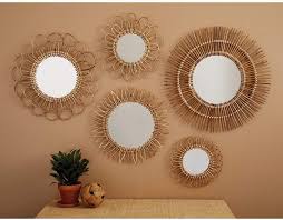 Handcrafted Natural Rattan Wall Mirrors
