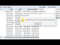 excel pivot table issue a pivot table