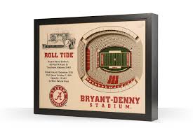 Alabama Crimson Tide Bryant Denny Stadium 3d Wood Stadium Replica 3d Wood Maps Bella Maps