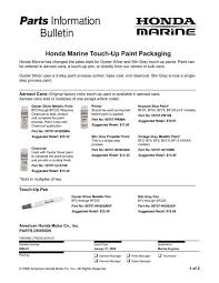 honda marine touch up paint packaging