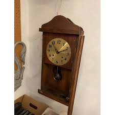 Vintage Oak Wall Clock With Pendulum