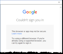 outlook error google couldn t sign you in