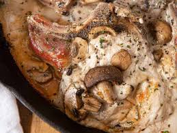 creamy mushroom pork chops dinner